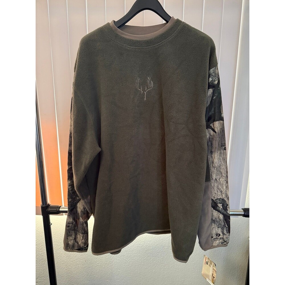NWT Men’s Legendary Whitetails Mossy Oak  Sleeves Fleece Pullover Size 2XL